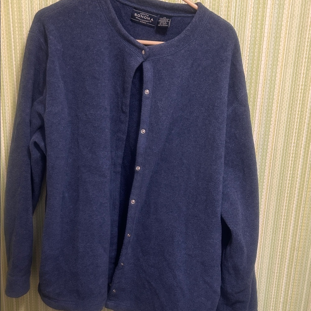 Sonoma Navy Button-Up Sweater